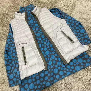 다운 베스트 퀼팅 베스트 화이트 블루