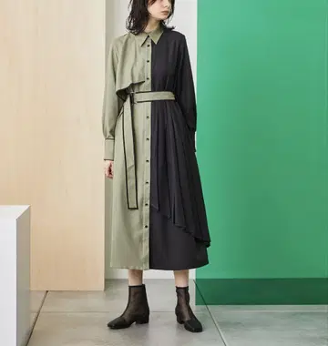 UNITED TOKYO 파이핑 플리츠 원피스 가을/겨울
