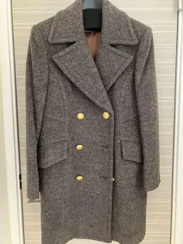올드 잉글랜드 그레이 울 더블 브레스트 코트 36