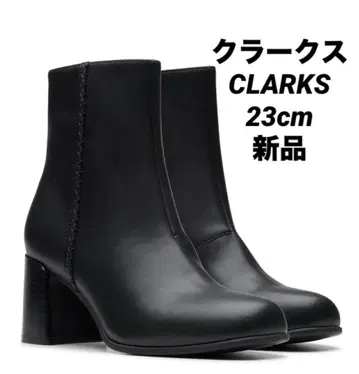 새상품 CLARKS 앵클부츠 키엘스타 페이 블랙 가죽 23cm