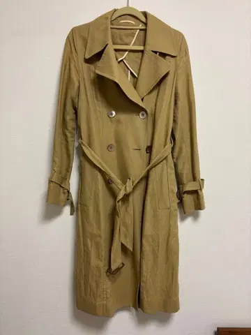 유나이티드 애로우즈 베이지 트렌치코트 린넨 면