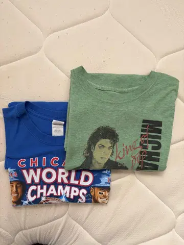 [ 구제 의류 묶음 판매 ] 2장 세트 마이클 잭슨 시카고 컵스 T셔츠