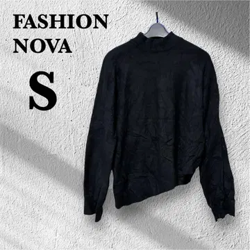 FASHION NOVA [ S ] 블랙 니트 비대칭 상의 가을 겨울 의류