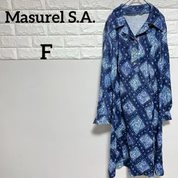 [ Masurel S.A. ] 기하학 패턴 원피스 블루 계열