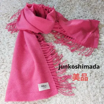 레어 새상품급 준코 시마다 캐시미어 100% 스톨 핑크