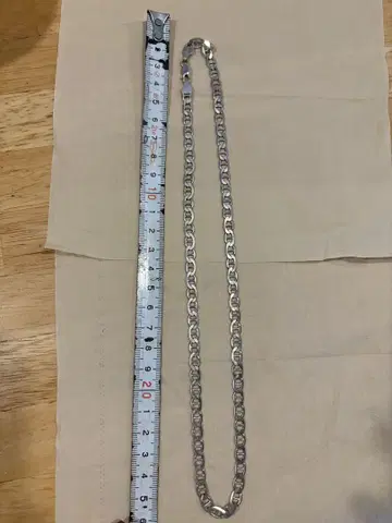 실버 체인 목걸이 약 50cm