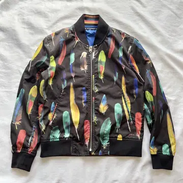 [ 거의 미사용 ] 폴스미스 블루종 페더 올 패턴 S 인기 새상품급