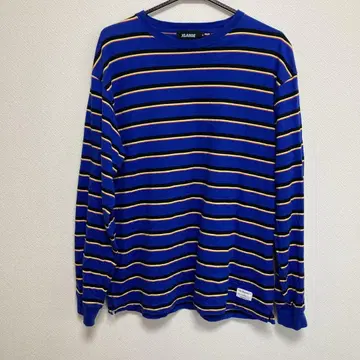 XLARGE M 긴팔 티셔츠 파랑 스트라이프