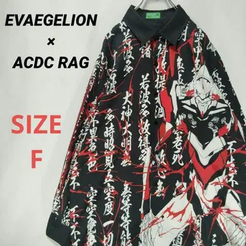 EVANGELION x ACDC RAG 콜라보 셔츠 한냐에바 초호기 블랙