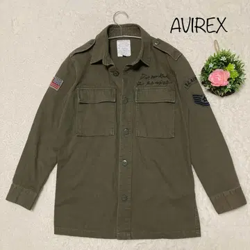 AVIREX 밀리터리 자켓 와펜 올리브 프리 사이즈