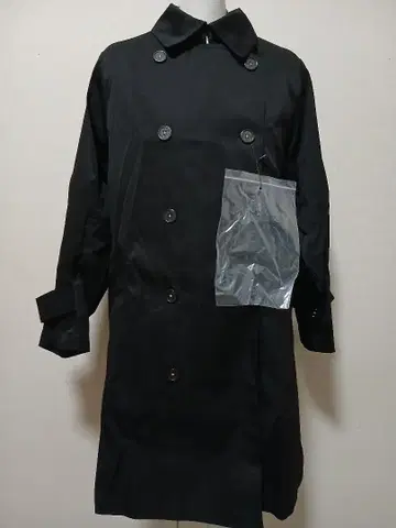 블랙 더블 브레스트 트렌치코트