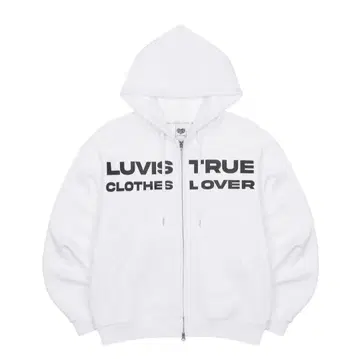 [ LUV IS TRUE ] BASIC HOOD ZIP UP(WHITE)