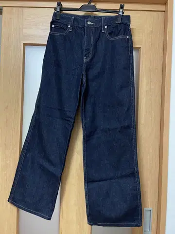 미사용 UNIQLO 유니클로 와이드 팬츠 배기 데님 인디고 블루