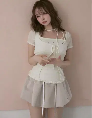 [ 당일 발송 ] Andmary Claire 세트 탑 아이보리