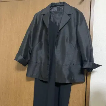 거의 미사용 블랙 포멀 결혼식 9호 광택 자켓 원피스