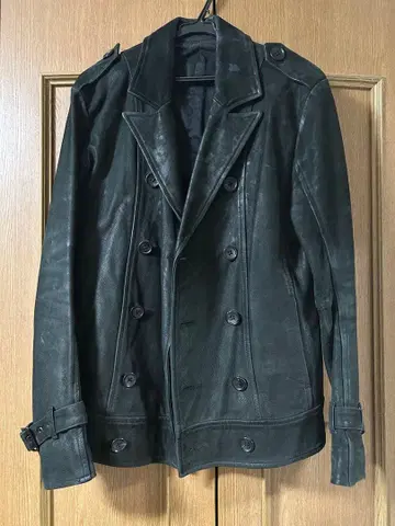 SHELLAC 가죽 P코트 블랙 48