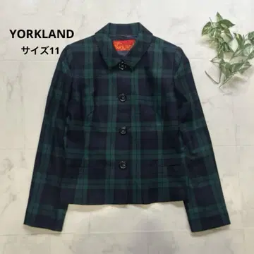 컨디션 최상 YORKLAND 타탄 체크 패턴 자켓 울 100% 사이즈 L