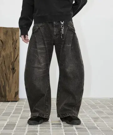 CONZ 커브 데님 팬츠
