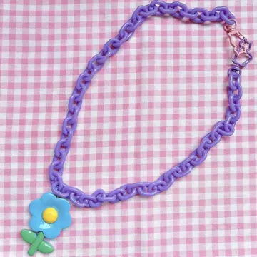 목걸이 necklace 리메이크 리메이크 목걸이 꽃무늬 컬러풀 화려한