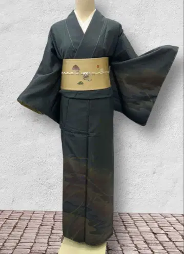 7921 본고장 오시마 명주 호몬기 (순수 실크) 증지 있음 시츠케 부착