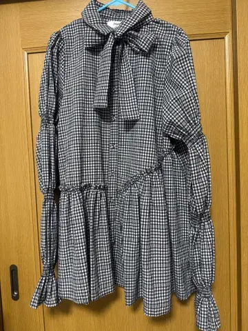 추가 가격 인하! jouetie 깅엄 체크 리본 블라우스