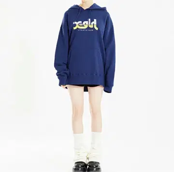 X-girl 네이비 후드티