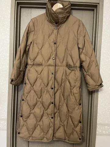 충전솜 퀼팅 코트 브라운 베이지