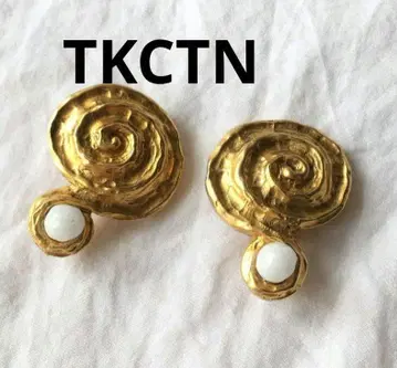 빈티지 TKCTN 소용돌이 매트 골드 볼륨 귀걸이