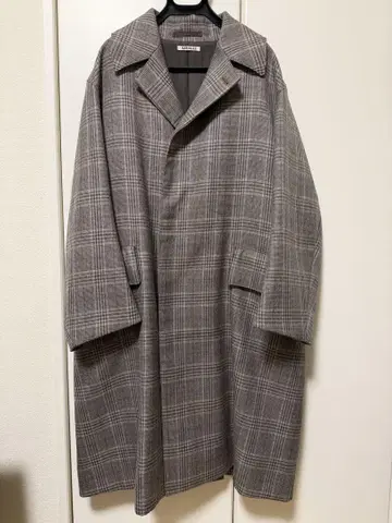 AURALEE DOUBLE FACE CHECK LONG COAT 17AW