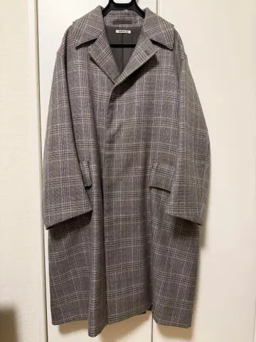AURALEE DOUBLE FACE CHECK LONG COAT 17AW