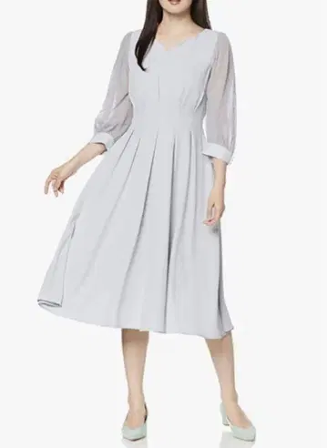 JILL by JILL STUART 시어 퍼프 드레스 블루 M