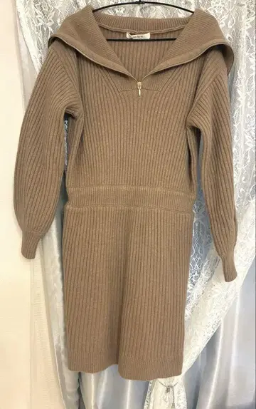 Her lip to Half Zip Knit Mini Dress