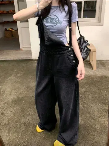 다크 그레이 와이드 레그 살로펫
