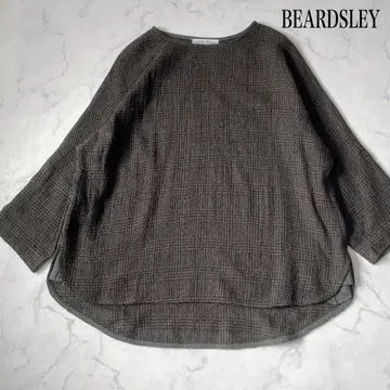 BEARDSLEY 글렌체크 보트넥 돌먼 슬리브 풀오버