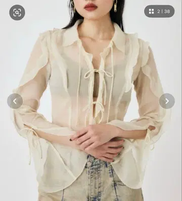 MOUSSY CHIFFON MELLOW 블라우스 프릴