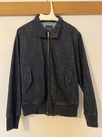 BEAMS 다크 데님 집업 자켓 s
