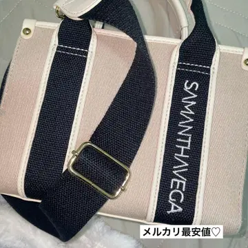 SAMANTHAVEGA 로고 테이프 캔버스 숄더백 (미니)