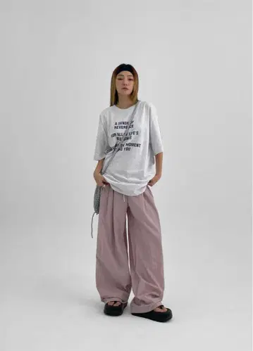 BLACKUP 나일론 밴딩 팬츠