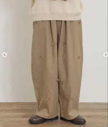 사만사 모스모스 팬츠 리본 이지 팬츠 베이지