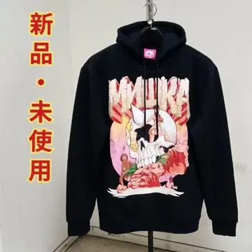 새상품 미사용 MISHKA (미시카) 그래픽 후드티 블랙