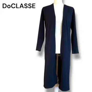 DoCLASSE 네이비 롱 가디건 스트레치 리브 셔츠