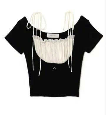 andmary Mew frill tops black