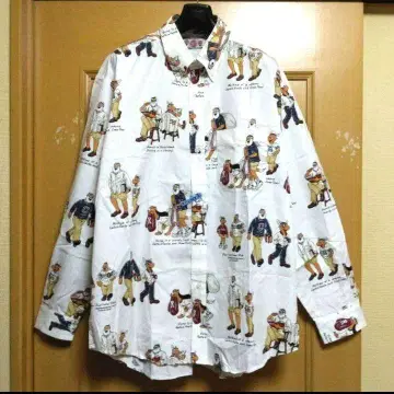 빈티지 90s 캡틴산타 올 패턴 캐릭터 셔츠