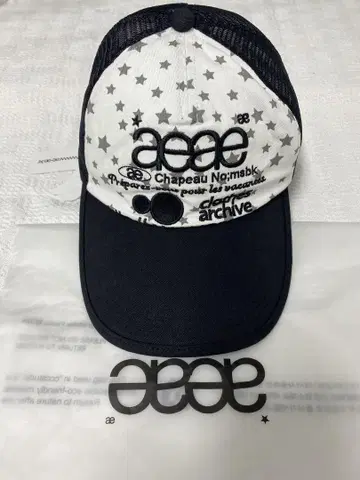 aeae 별 패턴 로고 프린트 야구 모자 별하늘 화이트