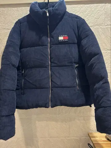 TOMMY JEANS 네이비 코듀로이 다운 자켓 M
