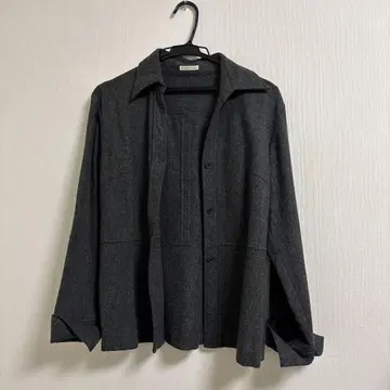 울 혼방 다크 그레이 테일러드 자켓