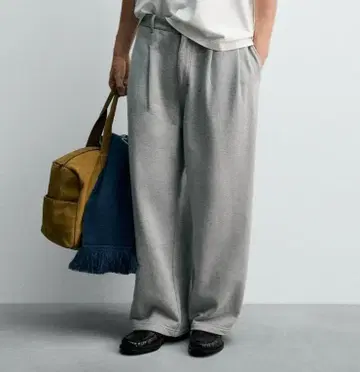 새상품 L CHAMPION ZARA 플리츠 릴랙스 핏 팬츠