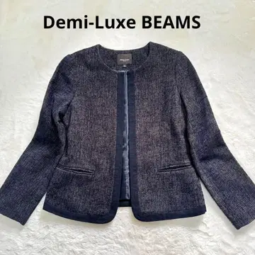 졸업 입학 트위드 노카라 자켓 36 데미룩스 빔즈