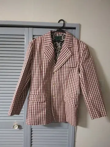레어 JUNIOR GAULTIER 고르티에 깅엄 체크 패턴 자켓 레오파드