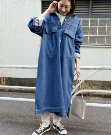 [ 새상품급 ] 차오패닉 티피 데님 셔츠 롱 원피스